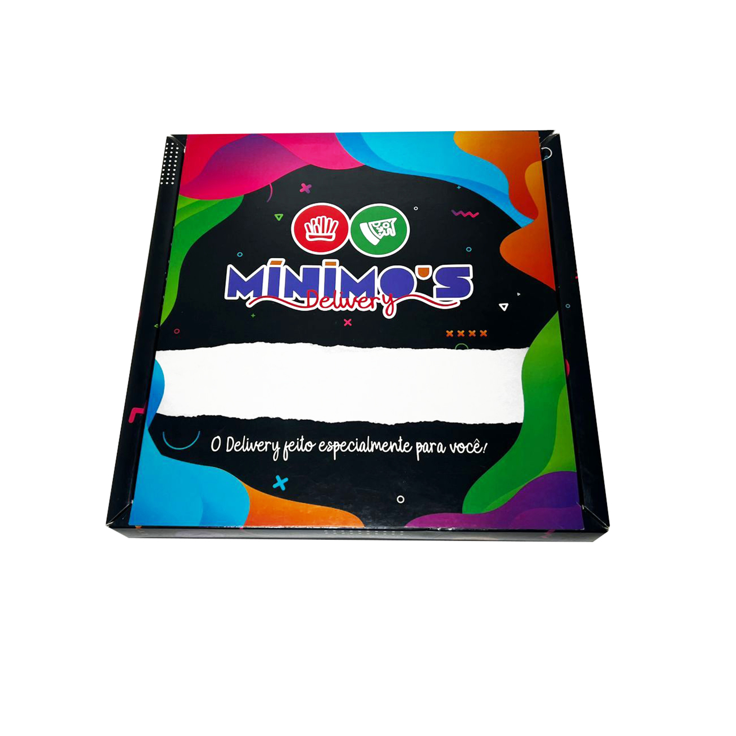 Embalagem para Delivery Plastificada (30 x 30 x 5 cm)c/ divisória e tampa removivel Personalizada