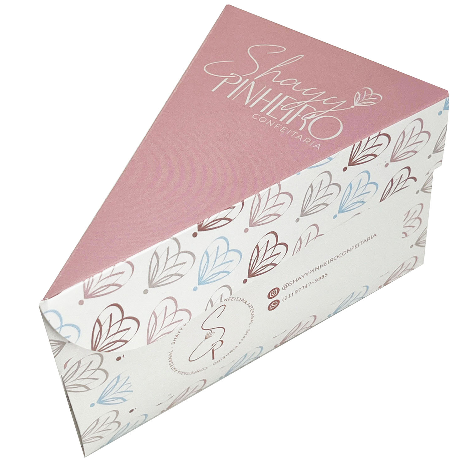 Embalagem Para Bolo Fatia, Cake Box (14 x 9 x 7,5 cm) s/ berço Personalizada