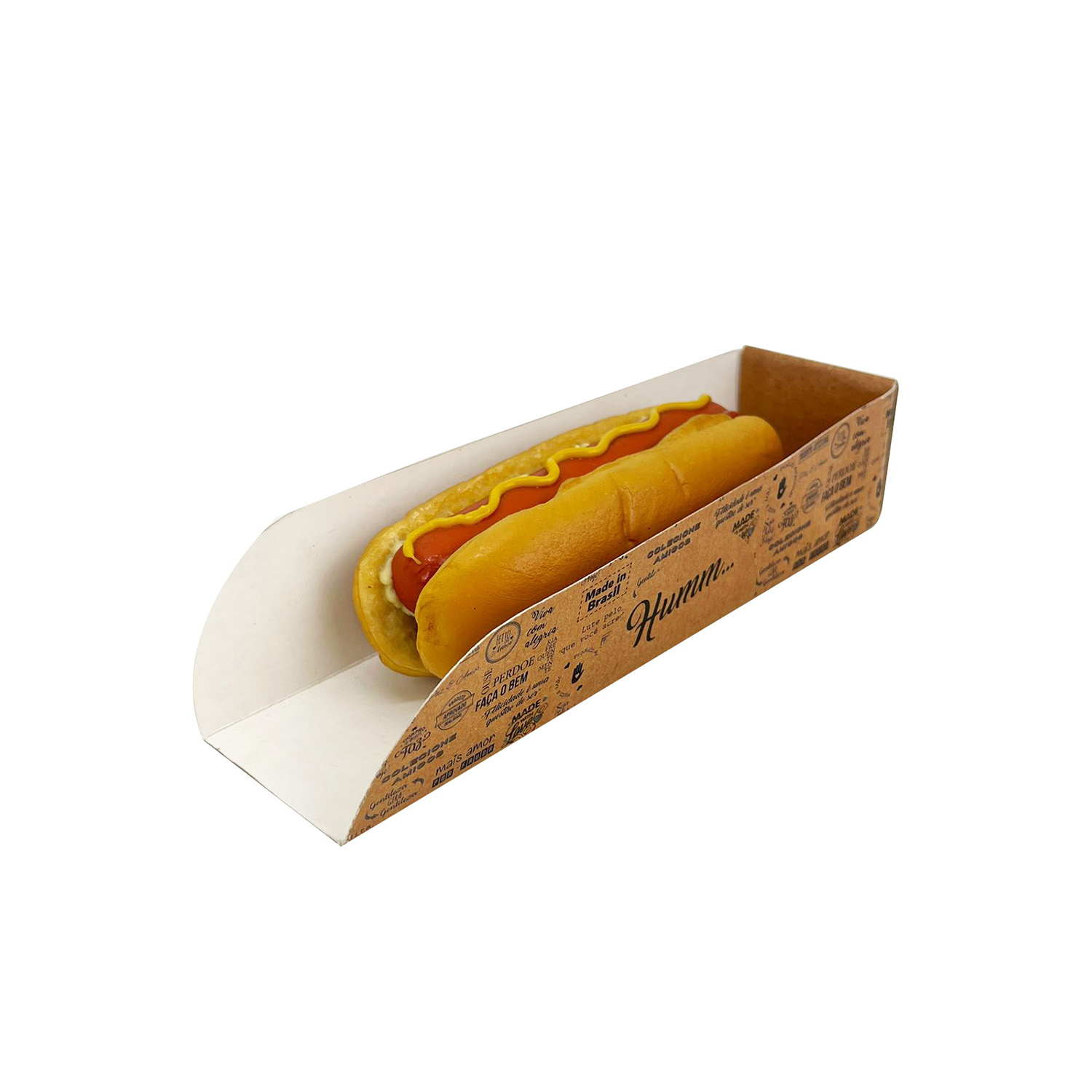 Embalagem p/ Burritos, Shawarma, hotdog, wrap (22 x 6 x 5cm) Frases - 100 unidades