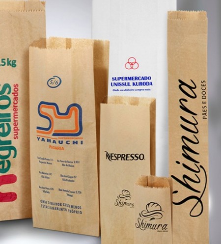 Saco de Pão Pardo Personalizado - 10 mil unidades