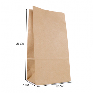 Saco Kraft Delivery (12 x 7 x 23 cm) LISO - 200 unidades
