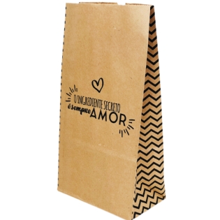 Saco Kraft Delivery N.1 (18 x 10 x 36 cm) Sempre Amor - 100 Unidades