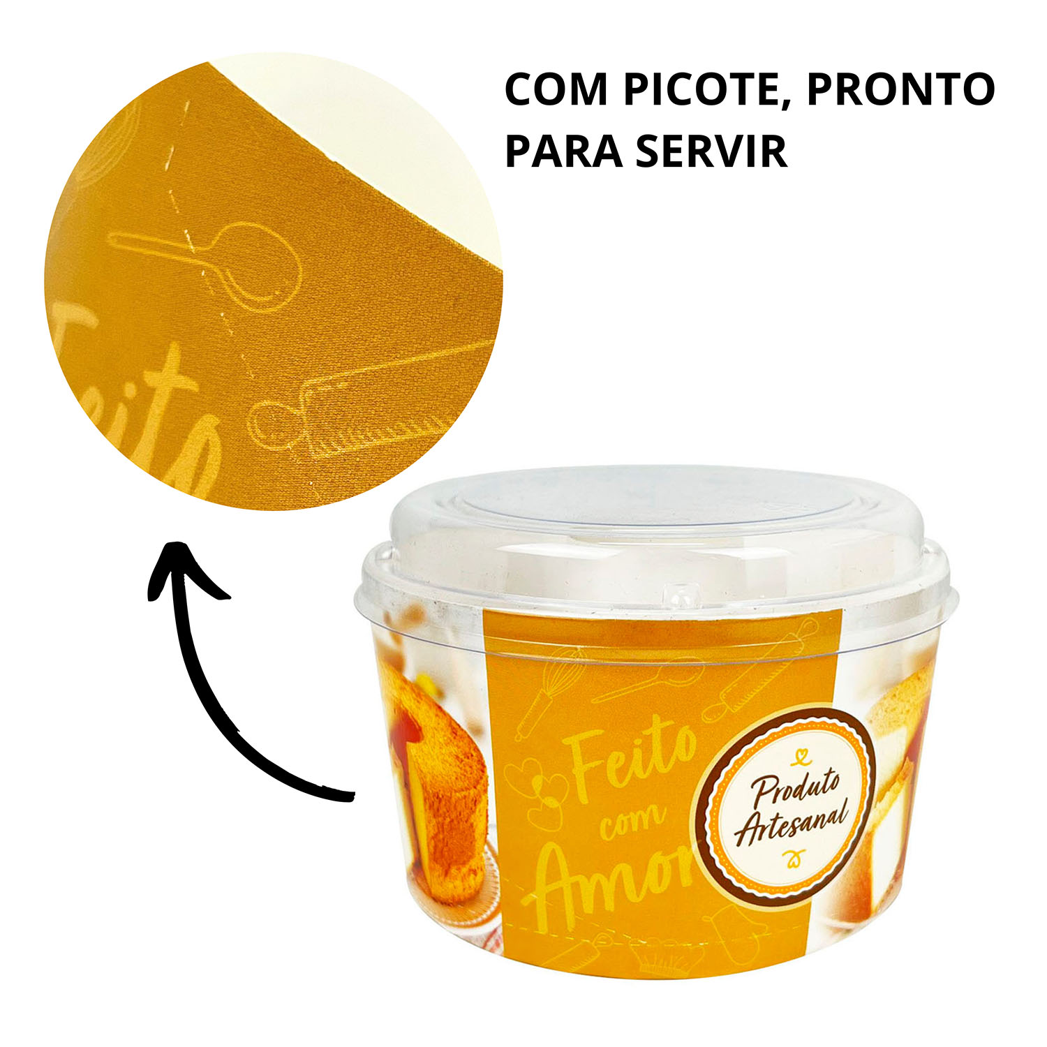 Forma Forneavel p/ bolo redondo P (11cm) c/ tampa - 50 unidades