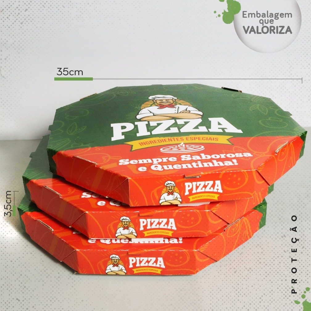 Caixa de Pizza Oitavada 35 cm Personalizada