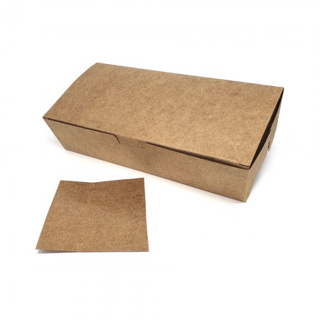 Embalagem Kraft Delivery c/ laminação Interna G (25,5 x 11 x 6 cm) c/ divisória - 100 unidades