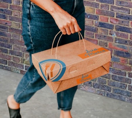 Embalagem c/ Alça para Delivery Fast Food (20 x 20 x 7 cm) Personalizada
