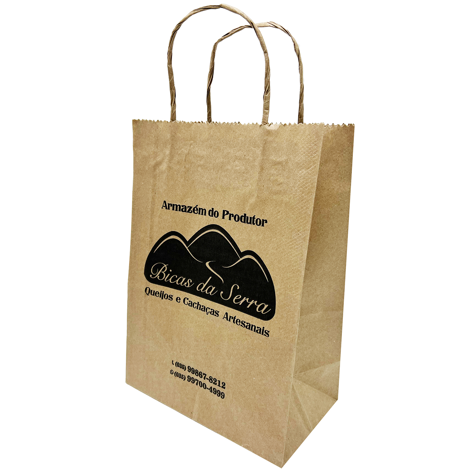 Sacola Kraft c/ alça (18 x 10,5 x 26  cm) Personalizada