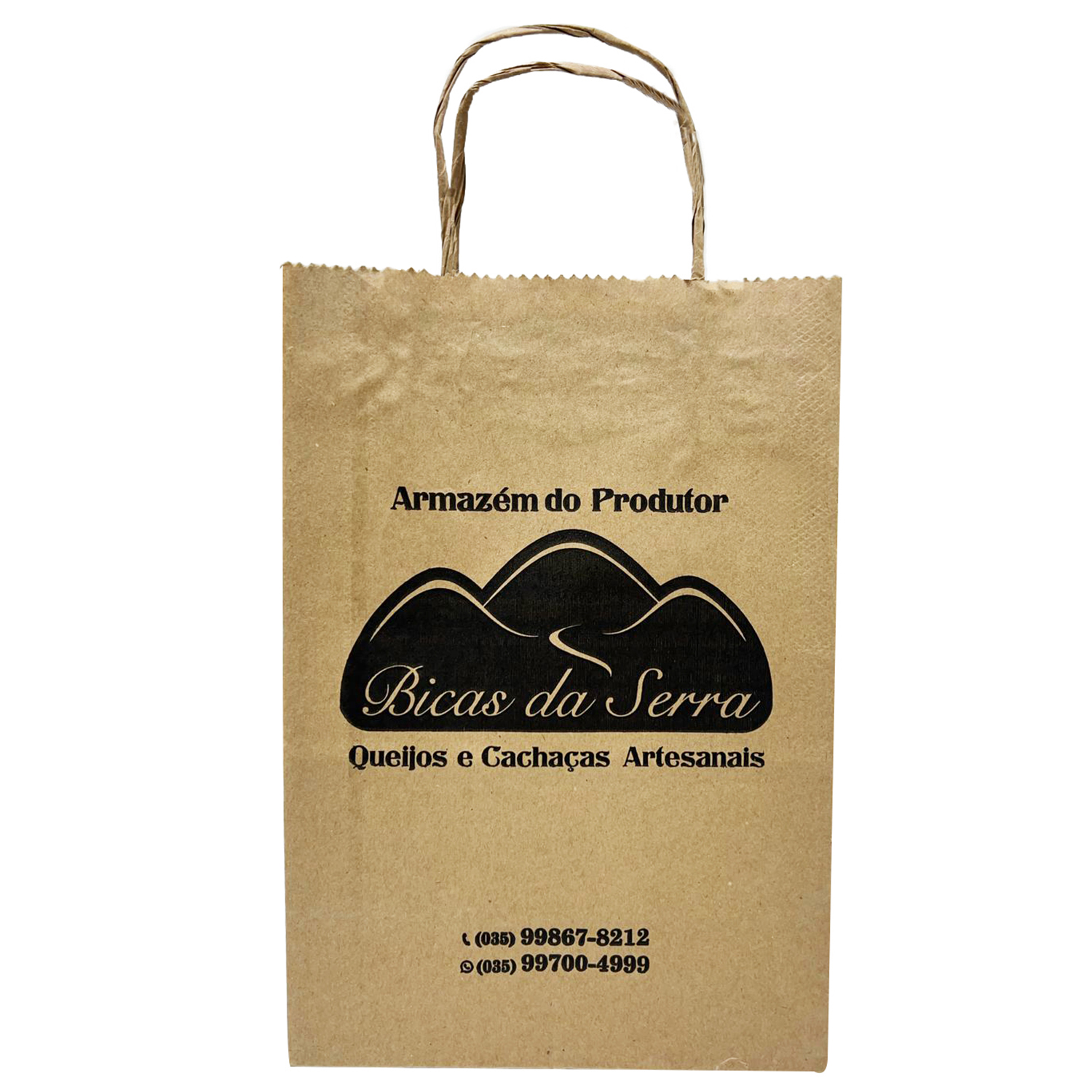 Sacola Kraft c/ alça (18 x 10,5 x 26  cm) Personalizada