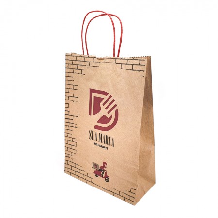 Sacola Kraft (24 x 11,5 x 34 cm) Personalizada