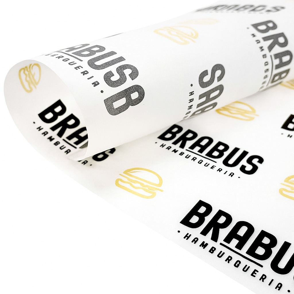 Papel Antigordura p/ Alimentos Personalizado - 10 mil folhas