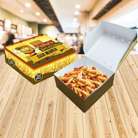 Embalagem Delivery Frituras (25 x 25 x 8 cm) Personalizada