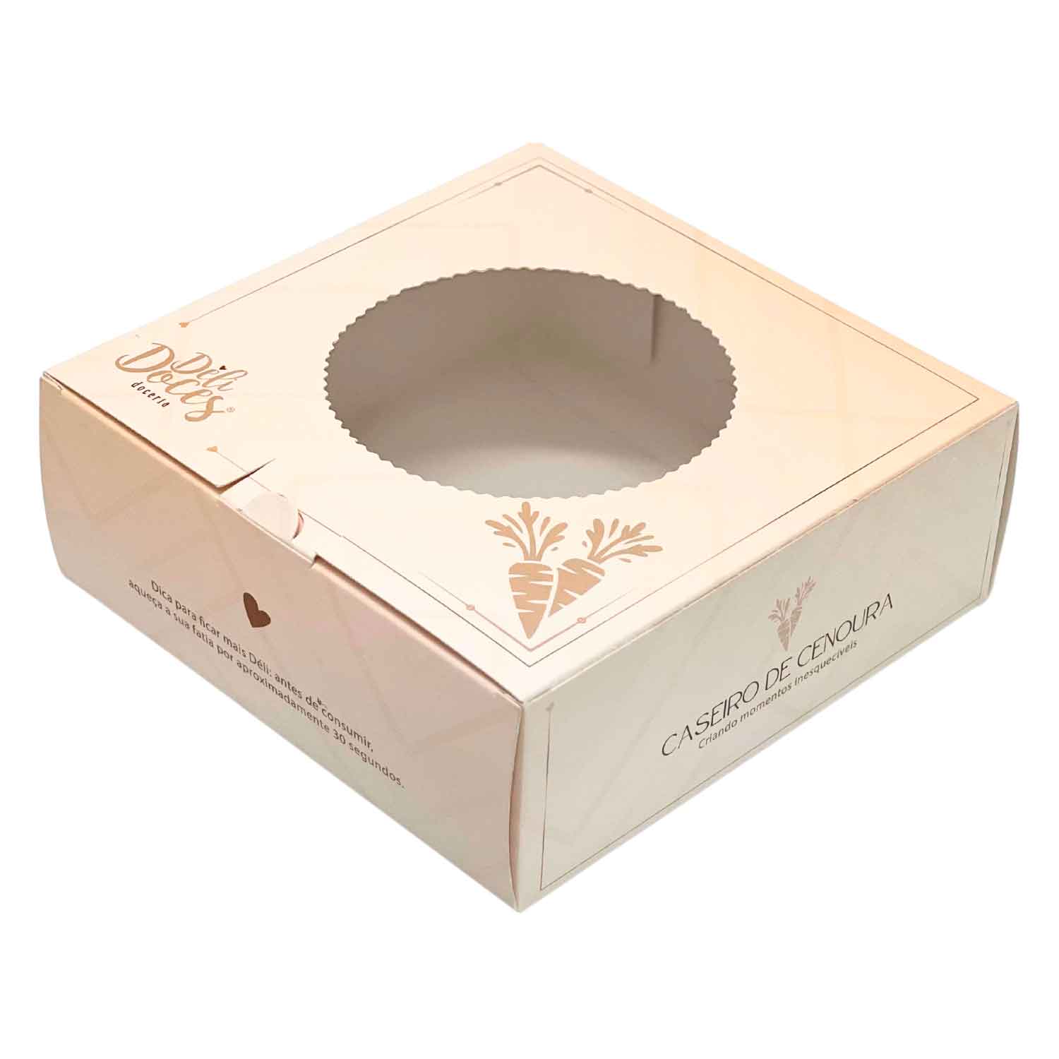 Embalagem p/ torta Visor Vazado (20 x 20 x 7,5 cm) Personalizada