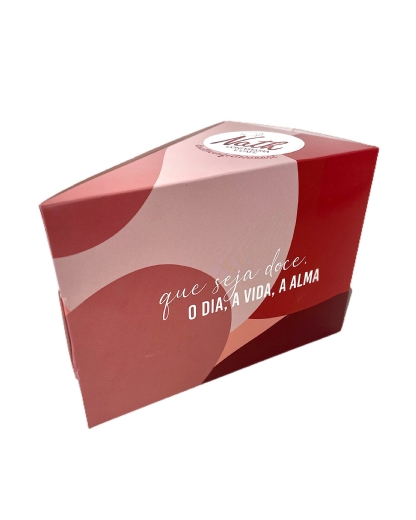 Embalagem Bolo Fatia s/ Berço (17 x 10 x 12 cm) Personalizada