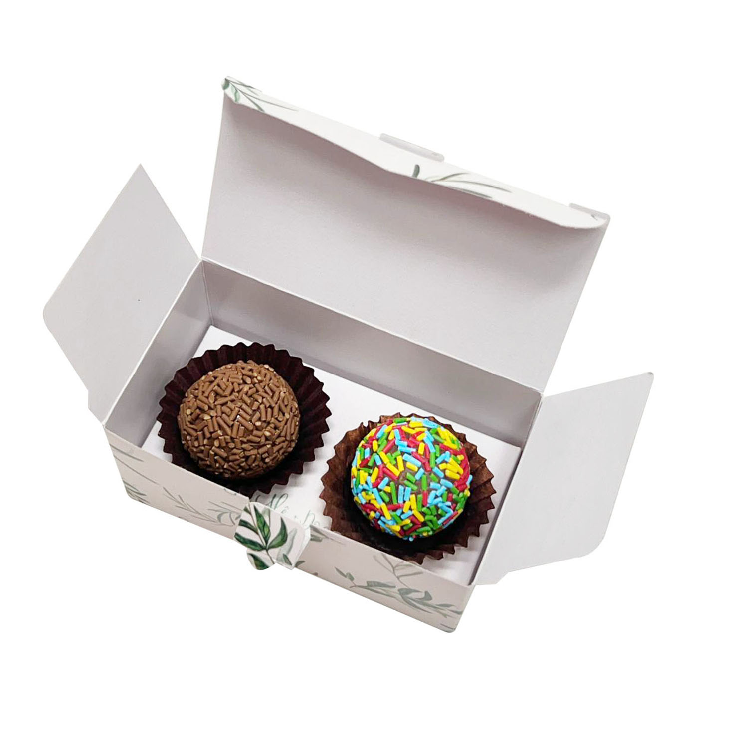 Embalagem para 02 Brigadeiros (9 x 5 x 4 cm) Personalizada