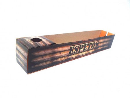 Caixa p/ Espetinho 24,5 cm c/ base molho Personalizada