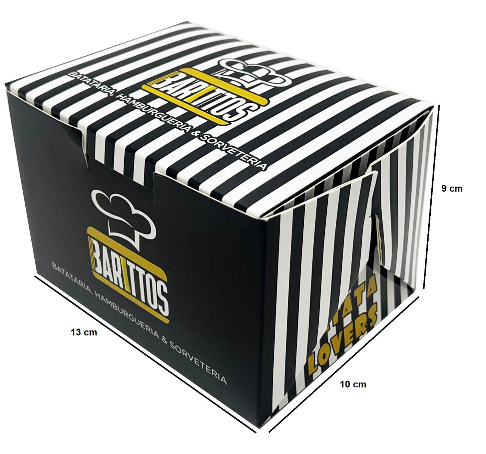 Embalagem Forneável Delivery Batata Recheada (13 x 10 x 9 cm) Personalizada