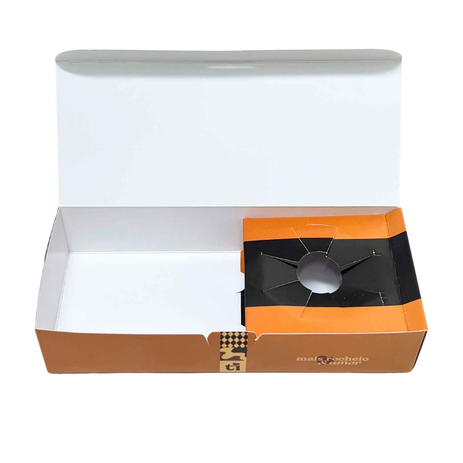 Embalagem Delivery com porta molho (19 x 8 x 4 cm) Personalizada