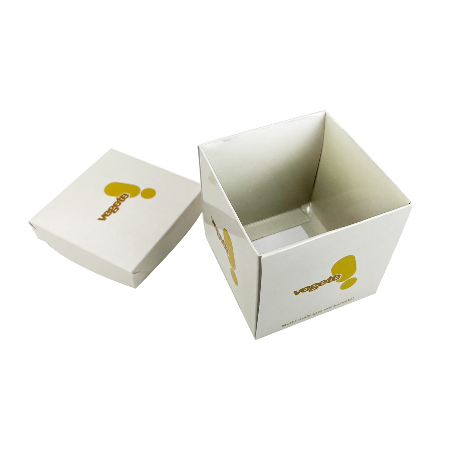 Embalagem Caixa para Açai, Sorvete Grande (9 x 9 x 9 cm) Personalizada