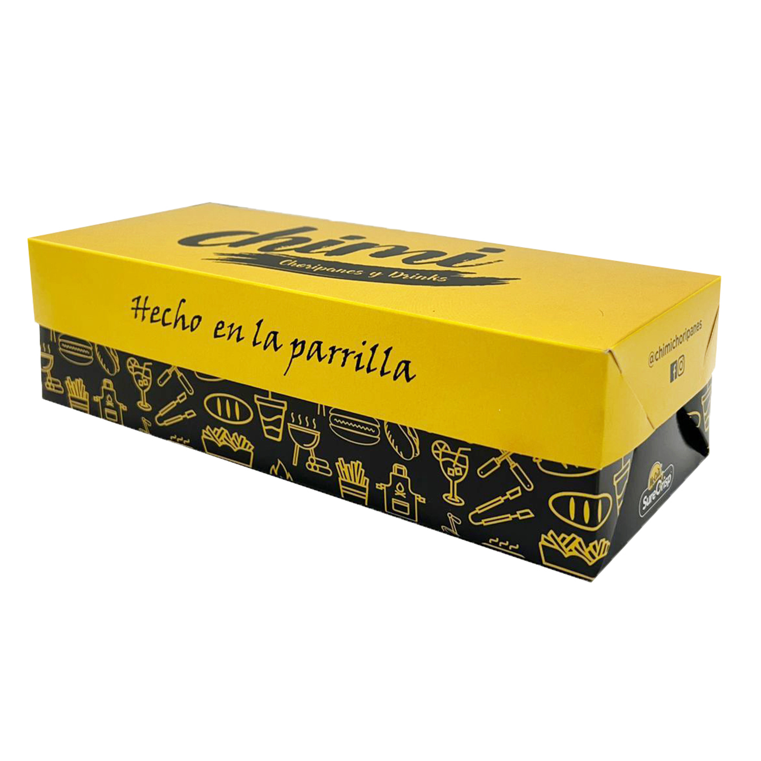 Embalagem Choripan, Baguete, Hot dog (21 x 9 x 6 cm) Personalizada