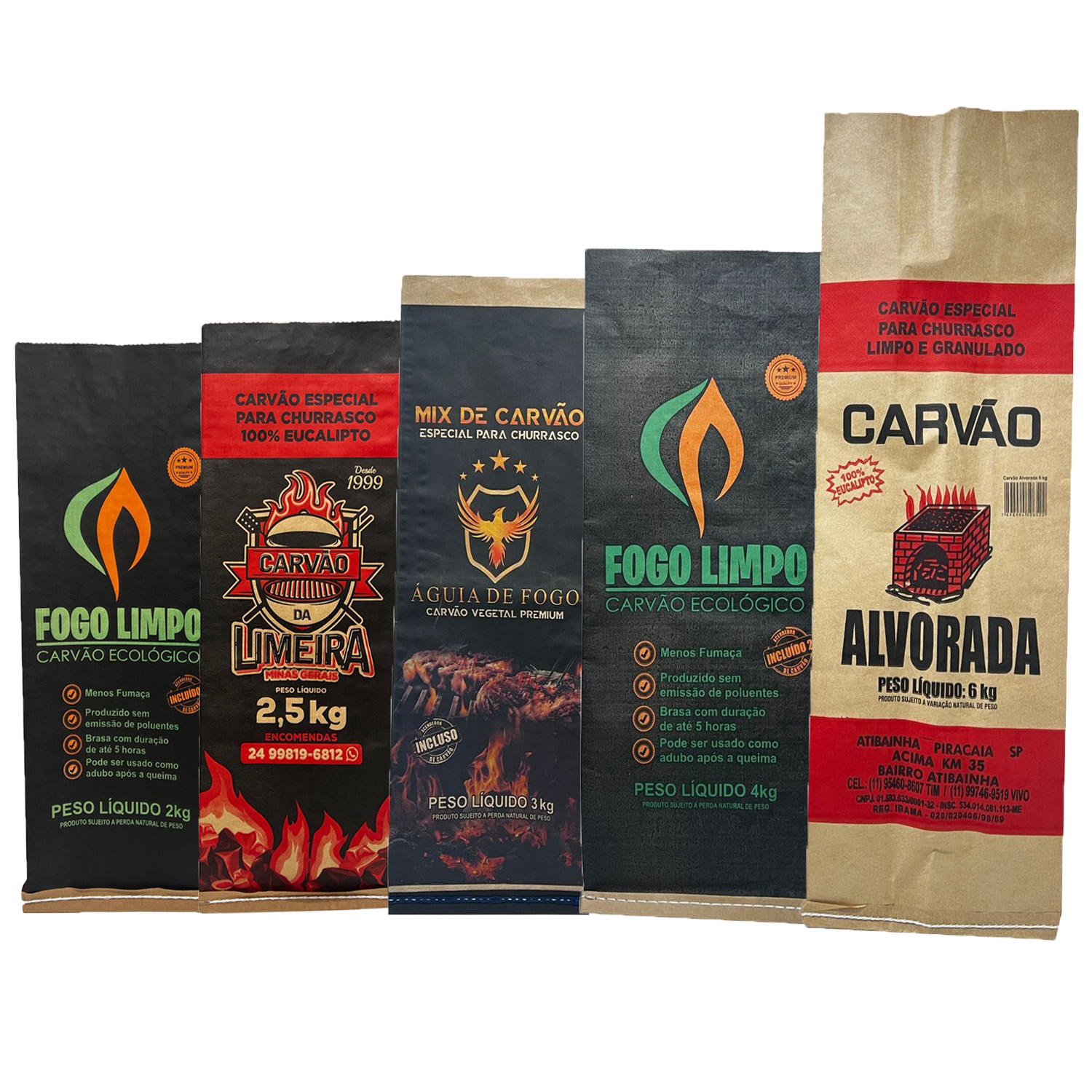 Saco p/ Carvão Personalizado - 5 mil unidades