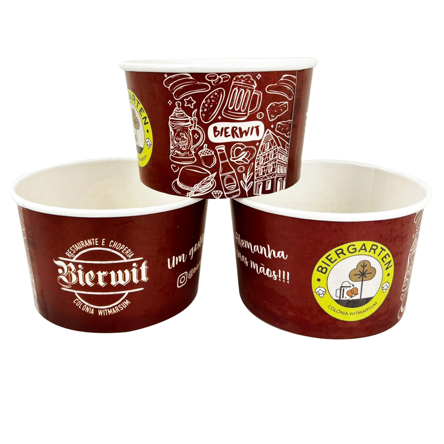 Pote Papel Descartável 550 Ml s/ tampa Personalizado