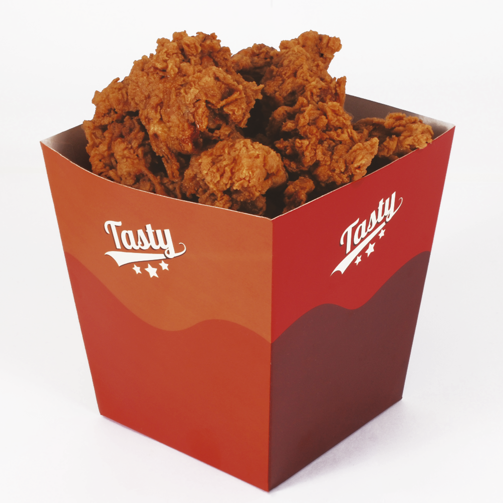 Balde Aberto p/ Frango frito até 1kg (11 x 11 x 15 cm) Personalizada