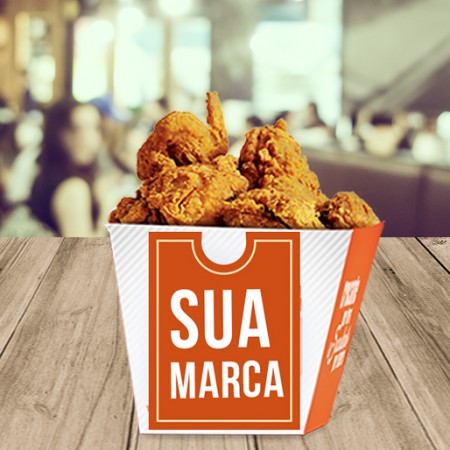 Balde Aberto p/ Frango Frito 800gr (11 x 11 x 12,5 cm) Personalizado