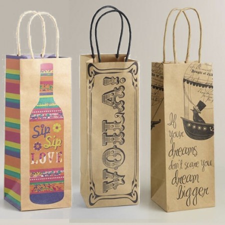 Sacola Kraft 100 grs p/ Bebidas, vinho Garrafa (12 x 8 x 38 cm) Personalizada