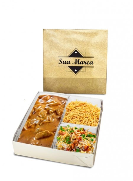 Embalagem para Alimentos Tampa e Fundo e divisórias (19,3 x 19,3 x 5 cm) Personalizada