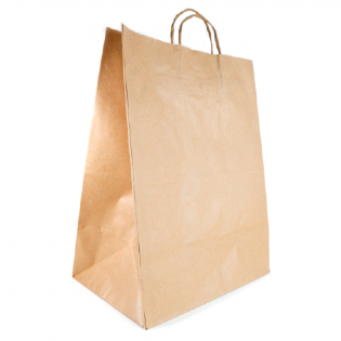 Sacola Kraft Lisa c/ Alça 100grs (31 x 19 x 39 cm) - 100 unidades
