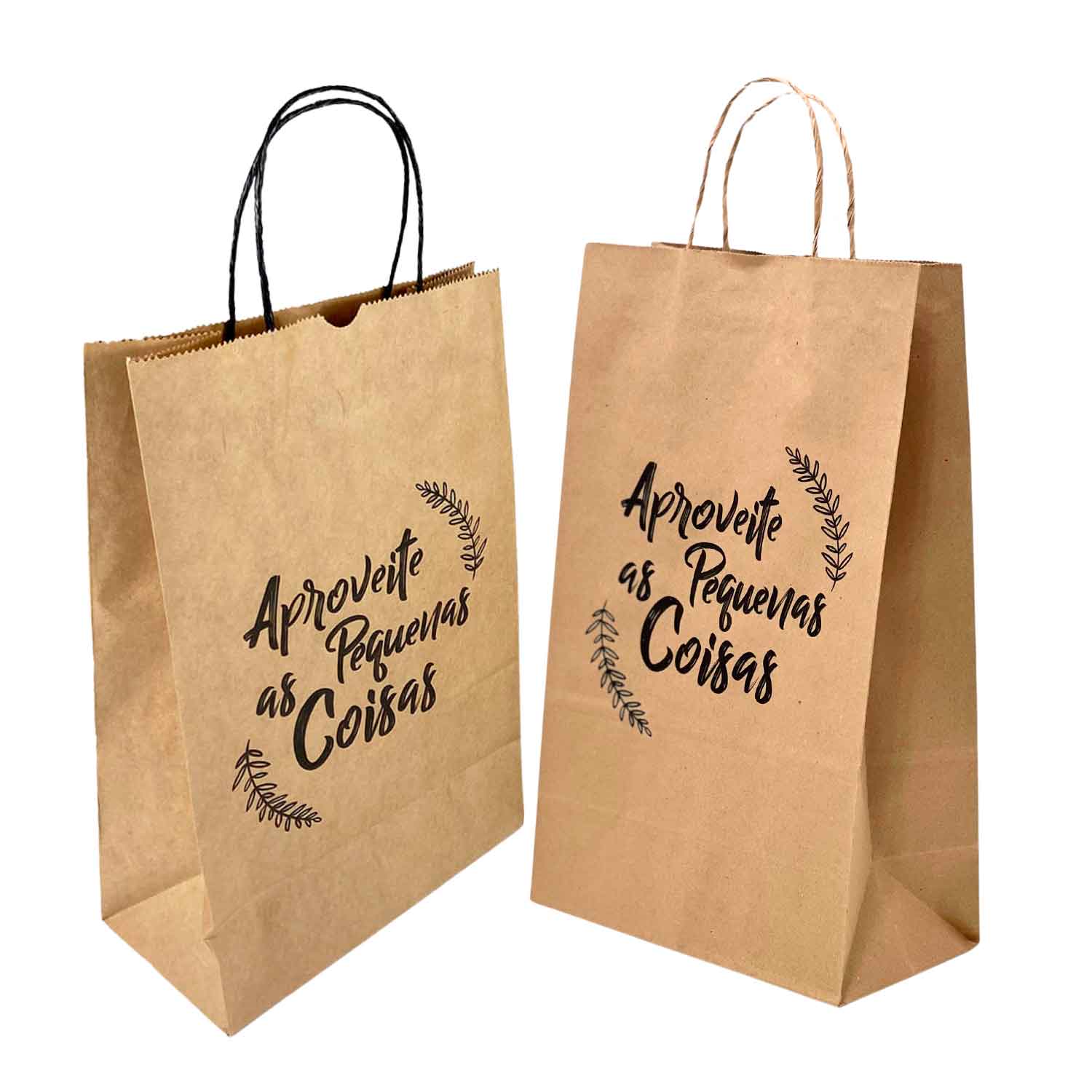 Sacola Kraft c/ Alça (22 x 11,5 x 34 cm) Pequenas Coisas - 100 Unidades