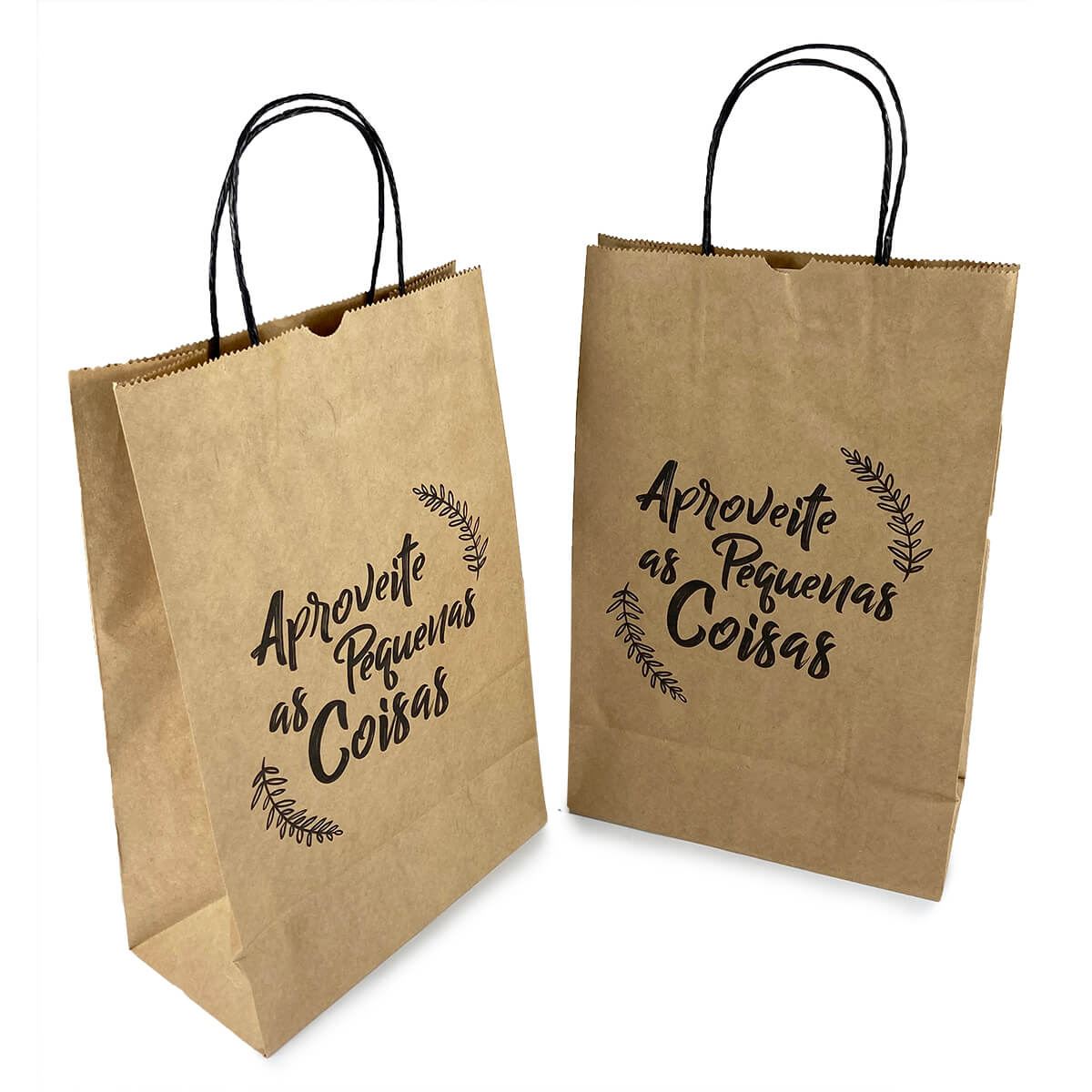 Sacola Kraft c/ Alça (22 x 11,5 x 34 cm) Pequenas Coisas - 100 Unidades