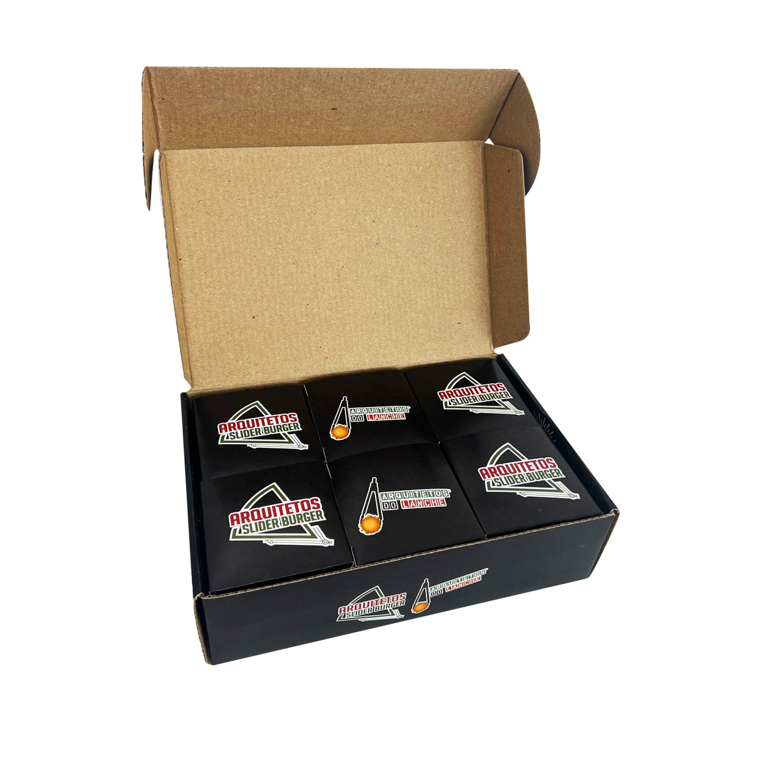 Embalagem Kit p/ 6 Mini Hamburger (22 x 15 x 6 cm) Personalizado