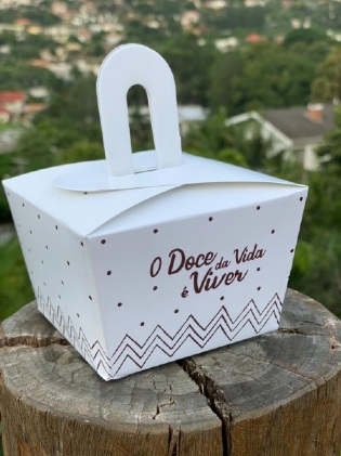 Embalagem Dolce Box com Forma Forneável (7 x 7 x 11 cm) - 50 Unidades