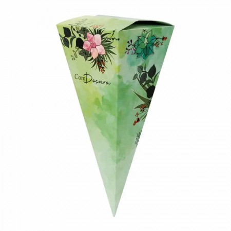 Embalagem Cone Trufado Cascão (8 x 20 cm) Acqua - 100 unidades