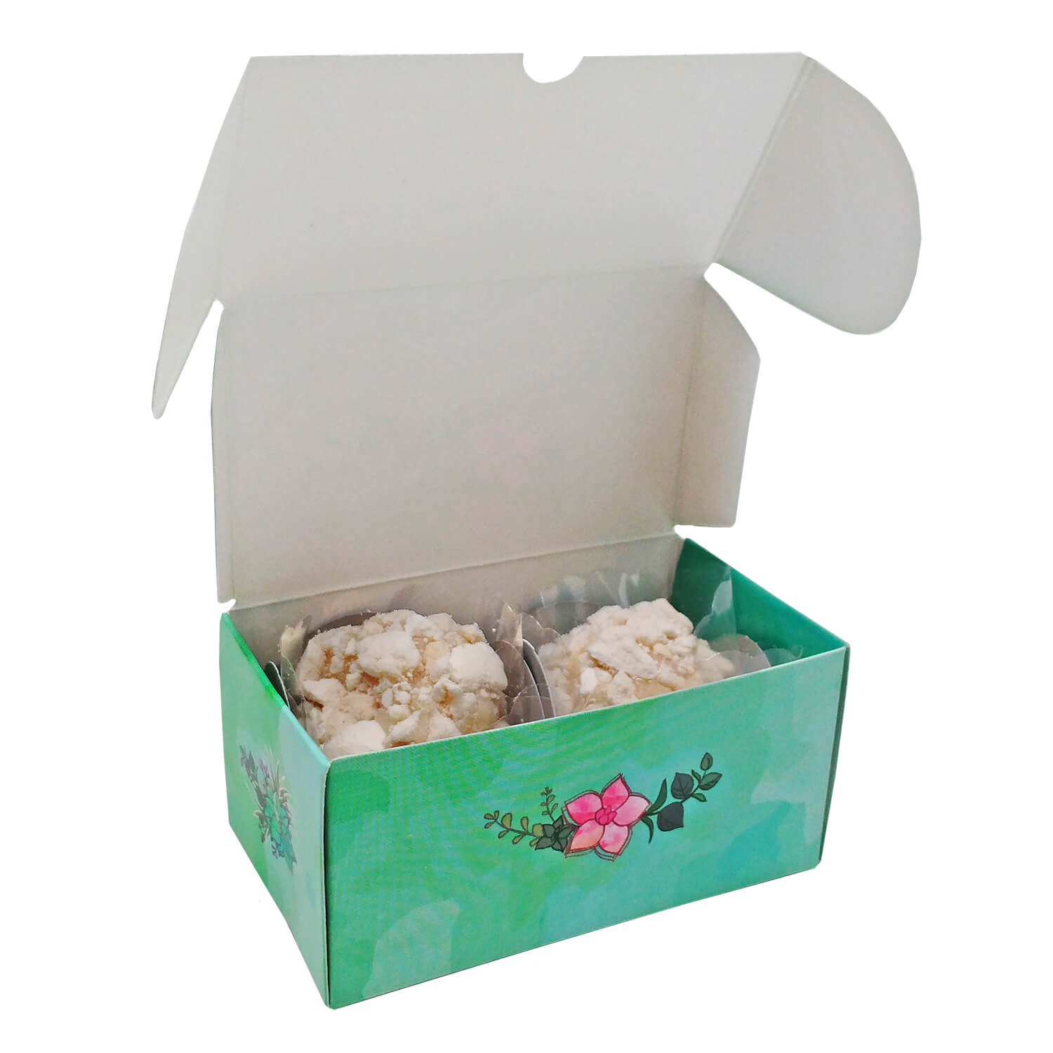 Embalagem p/ 2 doces c/ berço Acqua (8,5 x 4,5 x 4 cm) - 100 unidades