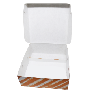 Embalagem Delivery Frituras P - 500g (15 x 15 x 6 cm) c/ divisória Gratidão - 50 Unidades