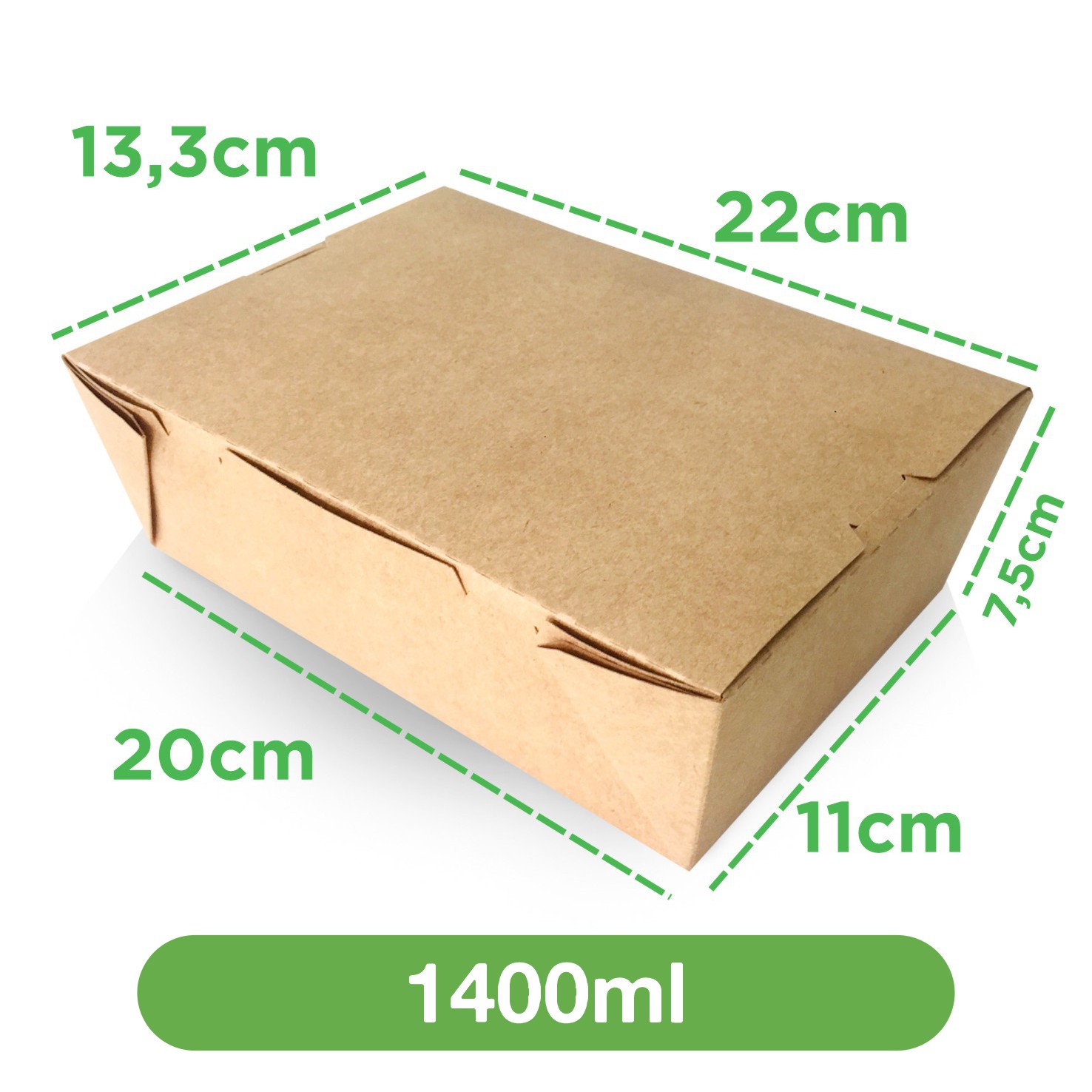 Embalagem Multiuso Delivery 1400ml (20 x 11 x 7,5 cm) - 50 Unidades