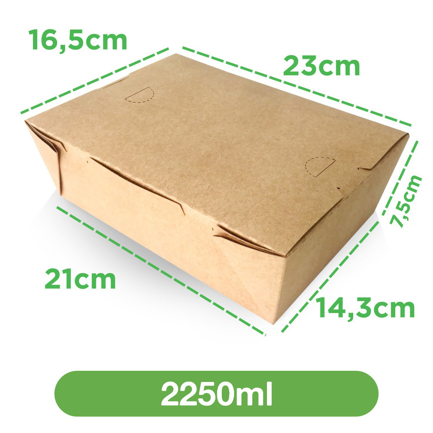 Embalagem Multiuso Delivery 2250ml (21 x 14,3 x 7,5 cm) - 50 Unidades