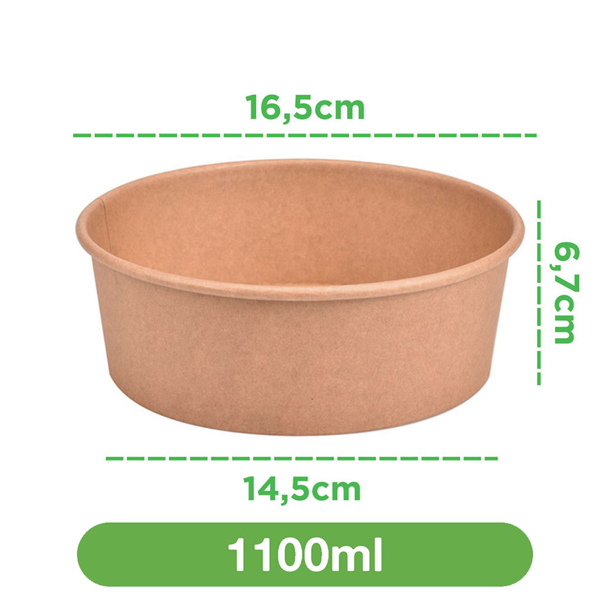 Pote de Papel s/ Tampa 1100 ml - 100 Unidades