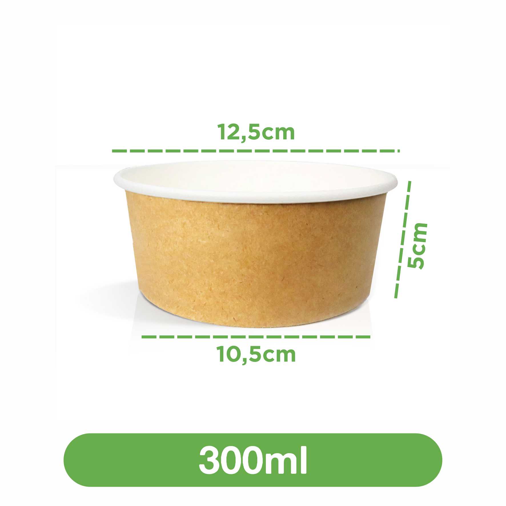 Pote de Papel Kraft s/ Tampa 300 ml - 180 Unidades