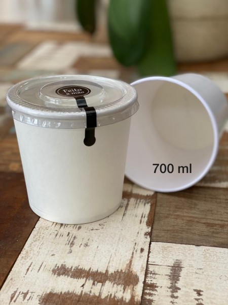 Pote papel Descartável 700 Ml s/ tampa - 40 unidades