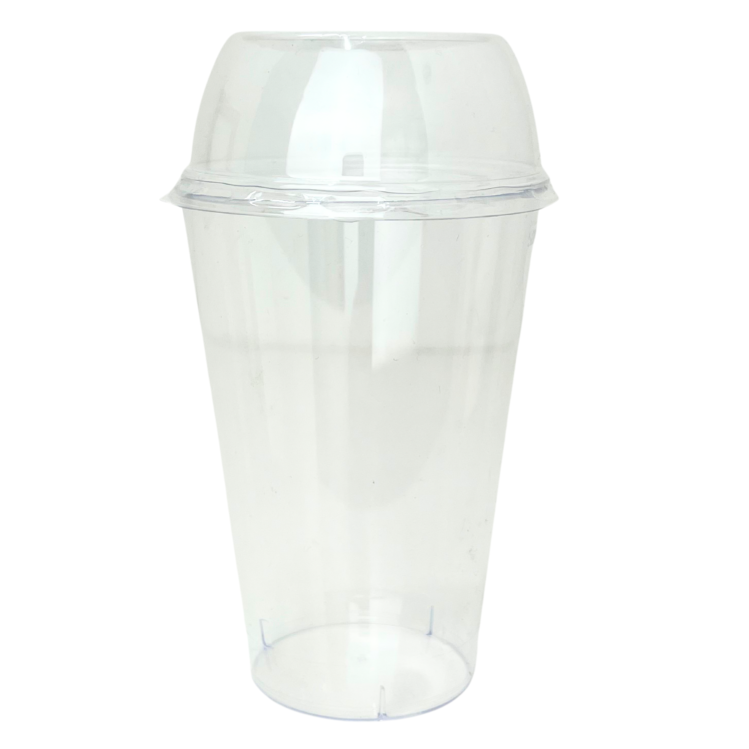 Copo plastico 550 ml cristal com tampa e berço Pet - 90 unidades