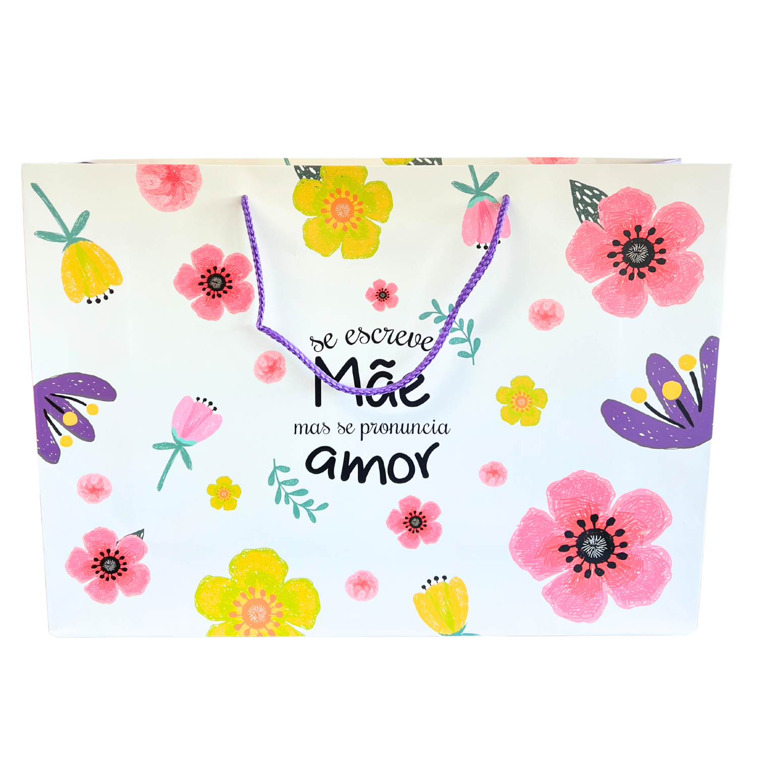 Sacola Presente Dia das Mães Horizontal G (42 x 12 x 30 cm) - 12 unidades sortidas