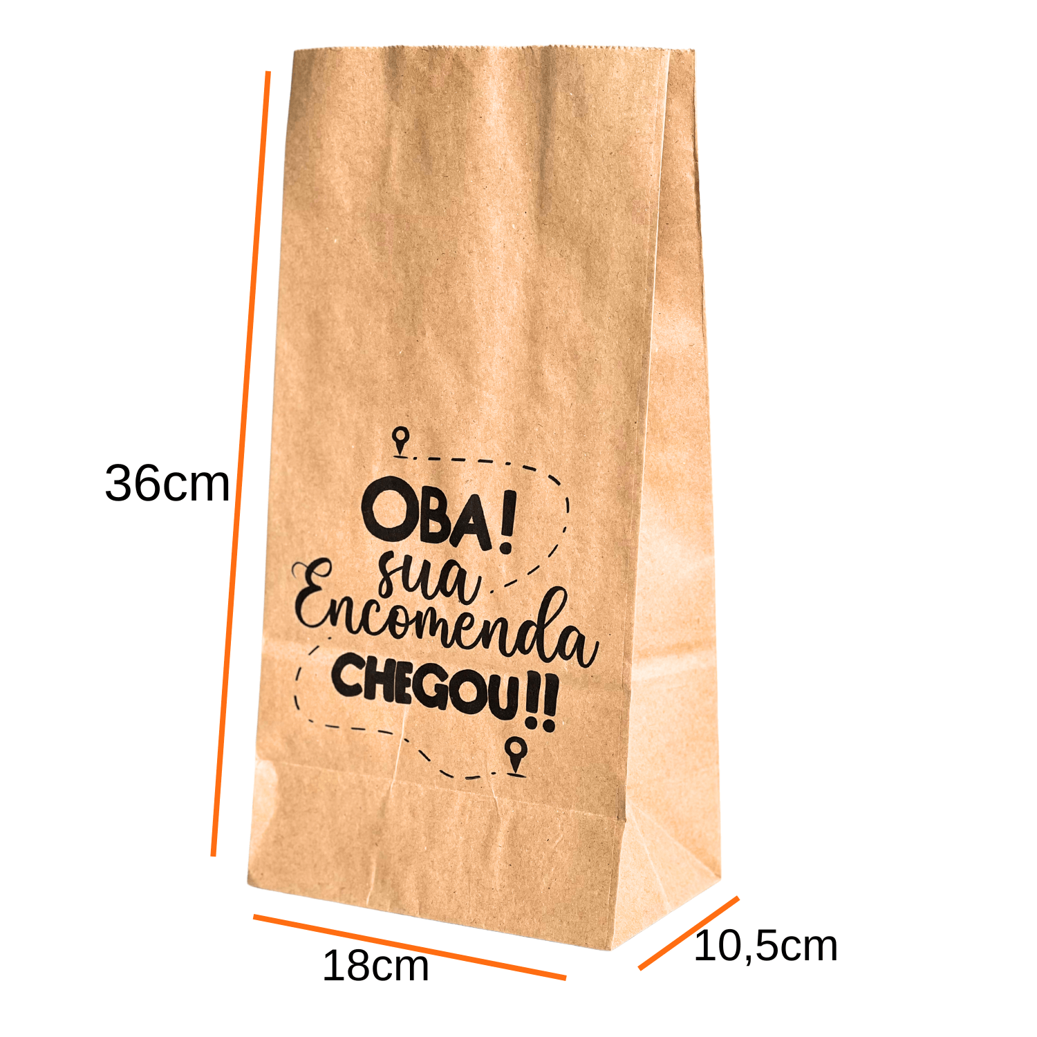 Saco Kraft Delivery (18 x 10,5 x 36 cm) OBA - 100 unidades