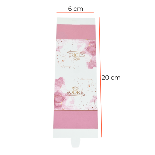 Cinta personalizada para cookies com design floral em tons rosados, ideal para embalagens de galletas artesanais e eventos temáticos