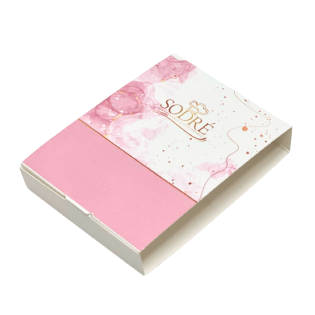 Cinta personalizada 20 x 6 cm em tons rosa e dourado, ideal para embalagem de cookies e produtos de confeitaria, adicionando um toque elegante e profissional