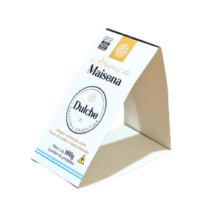 Vista da cinta personalizada dobrada sobre embalagem Dulche Aleajor.