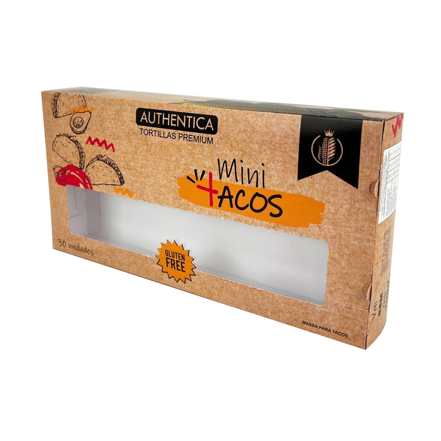Embalagem Caixa para Tacos, c/ Visor de acetato (26,5 X 4 X 13 cm) Personalizada