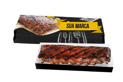Embalagem gaveta p/ Costela (31 x 12 x 5cm) c/ Trava Personalizada